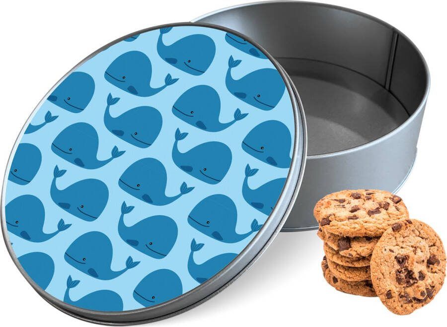 Knaldeals.com Koektrommel Whales Rond Bewaarblik 15x15x5 cm