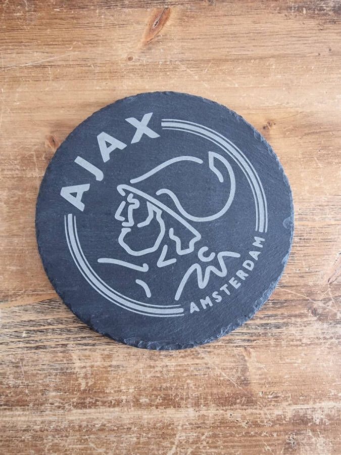 Knaptoetjes Leistenen plank Ajax rond Serveerplank Tapasplank Decoratie Onderzetter Borrelplank 20cm Leisteen