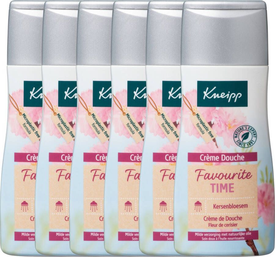 Kneipp Crème Douchegel Favourite Time Kersenbloesem Zeepvrij Grootverpakking Voordeelverpakking 6x200 ml