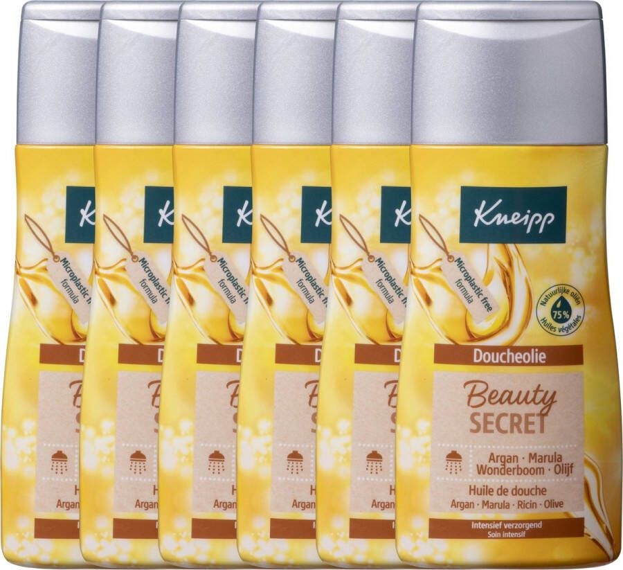 Kneipp Beauty Secret Doucheolie Douchegel Vegan Grootverpakking Voordeelverpakking 6 x 200 ml