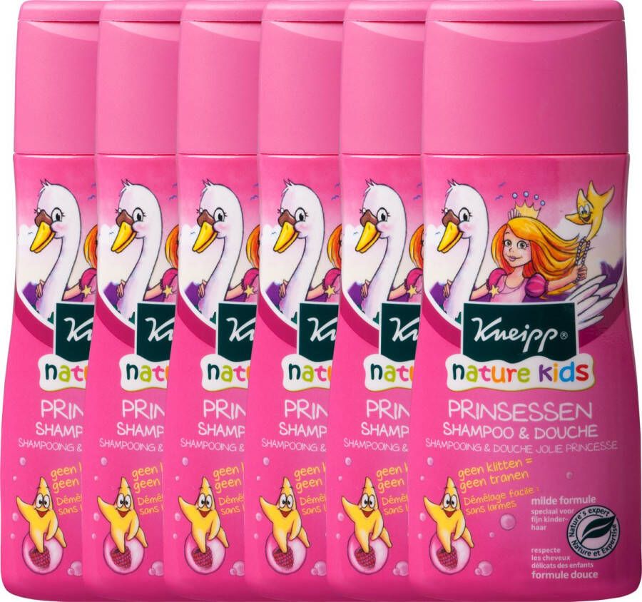 Kneipp Kids 2-in-1 Shampoo & Douche Prinsessen Grootverpakking Voordeelverpakking 6 x 200 ml