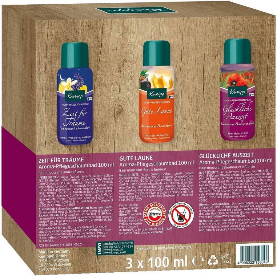 Kneipp 915819 Happy Bath Time Schuimbad geschenkverpakking 3 x 100 ml