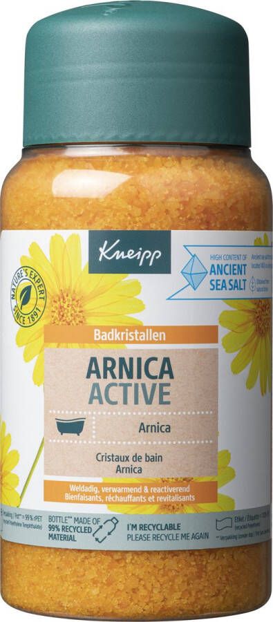 Kneipp Arnica Active Badkristallen Badzout Spieren en Gewrichten Vegan 1 st 600 gram