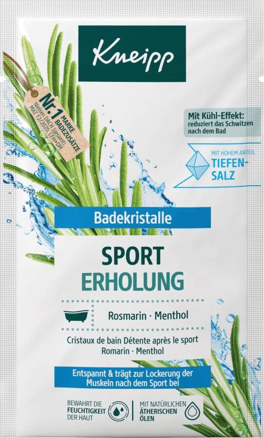 Kneipp Badzout Sport Erholung Rozemarijn & Menthol (60 g) Badkristallen Sportontspanning Vegan