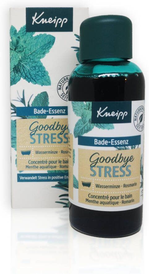 Kneipp bad essentie Goodbye Stress 100 ml Badolie met etherische oliën watermunt & rozemarijn Bade-Essenz Wasserminze & Rosmarin Watermint & Rosemary Ontspannend en kalmerend effect