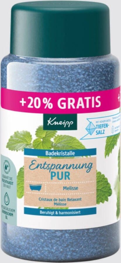 Kneipp Badzout Pure Ontspanning Citroenmelisse Voordeelverpakking 720 gram Badkristallen Entspannung Pur Melisse
