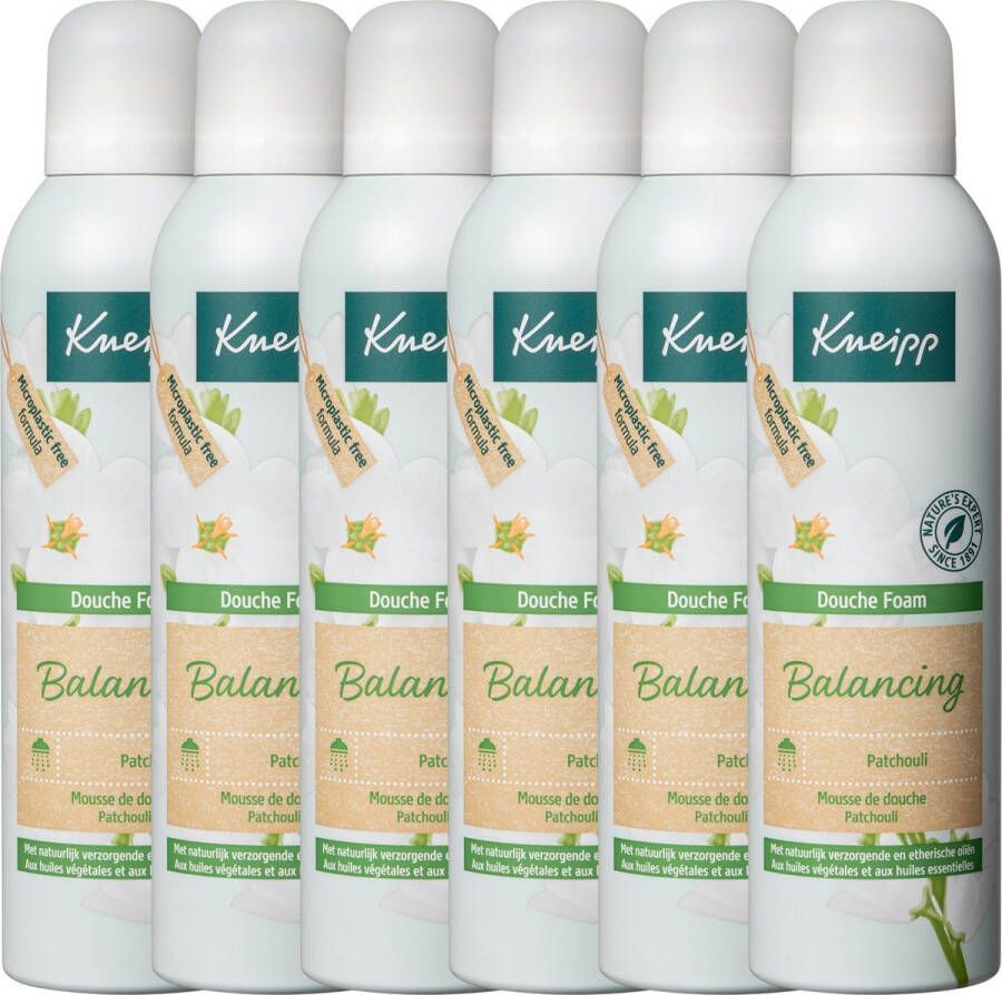 Kneipp Douche Foam Balancing Patchouli Douche schuim Vegan Grootverpakking Voordeelverpakking 6 x 200 ml