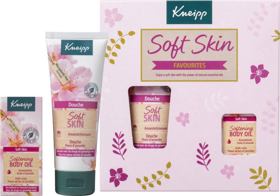 Kneipp Geschenkset Soft Skin Favourites Amandelbloesem Giftset Cadeauverpakking Douchegel + Huidolie 1 st 200 ml + 20 ml