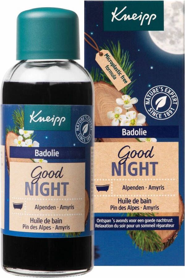 Kneipp Good Night Badolie Alpenden en Amyris Goede nachtrust Ontspannend Vegan 1 st 100 ml