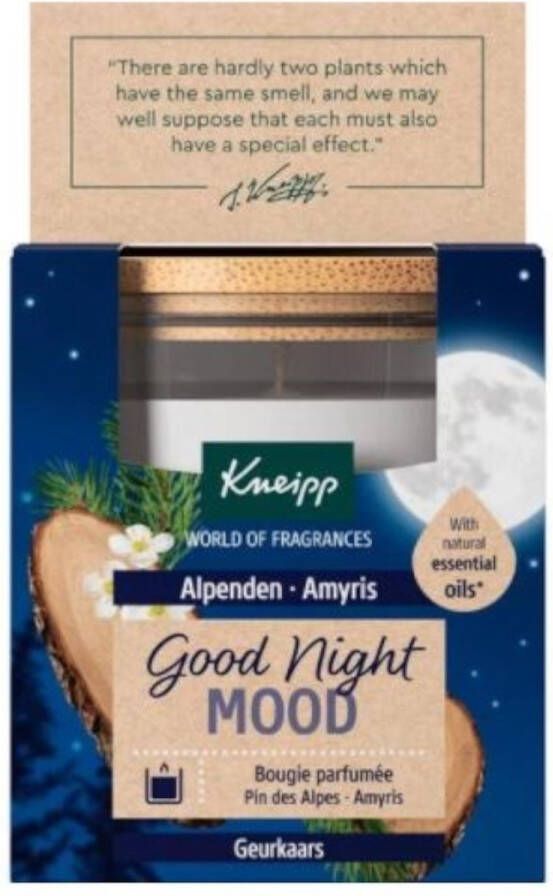 Kneipp Good Night Geurkaars Amyris en Alpenden Goede nachtrust Scented candle Home Fragrances 20 branduren -1 st