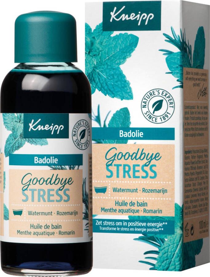 Kneipp Goodbye Stress Badolie Watermunt Rozemarijn Ontspannend en kalmerend effect Vegan 1 st 100 ml