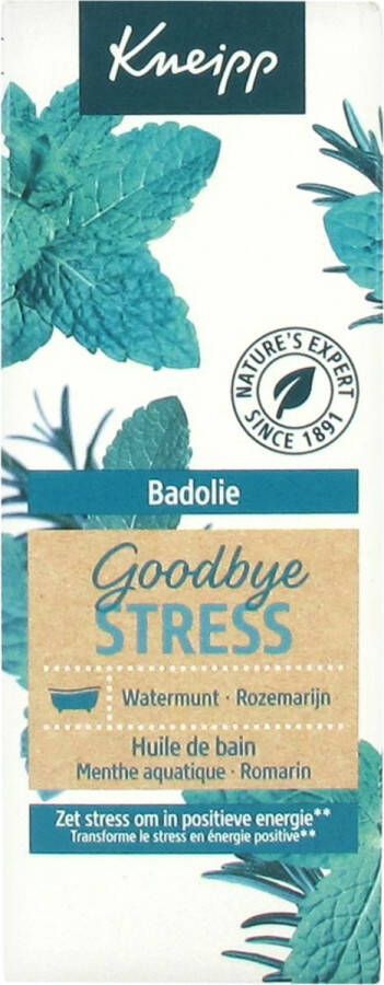 Kneipp Goodbye Stress Badolie Watermunt Rozemarijn Ontspannend en kalmerend effect Vegan 1 st 100 ml