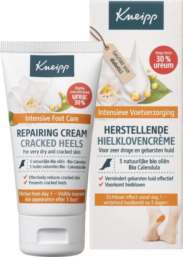 Kneipp Hielklovencrème Vermindert hielkloven zichtbaar binnen 3 dagen Met 30% ureum Geschikt voor diabetici Met licht verzorgend geur 50ml