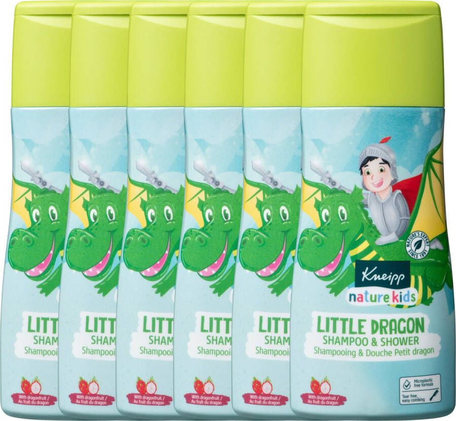 Kneipp Kids 2-in-1 Shampoo & Douche Little Dragon Drakenkracht Vegan Grootverpakking Voordeelverpakking 6 x 200 ml