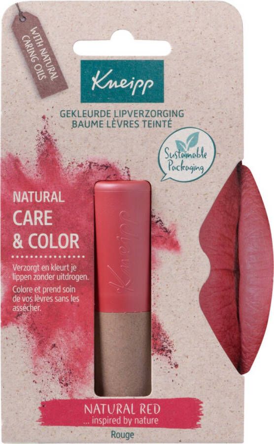 Kneipp gekleurde Lippenbalsem Natural Red Natuurlijke rode kleur Vegan 1 st