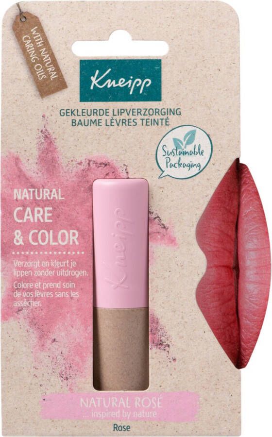 Kneipp gekleurde lippenbalsem Natural Rose Natuurlijke roze kleur Vegan 1 st