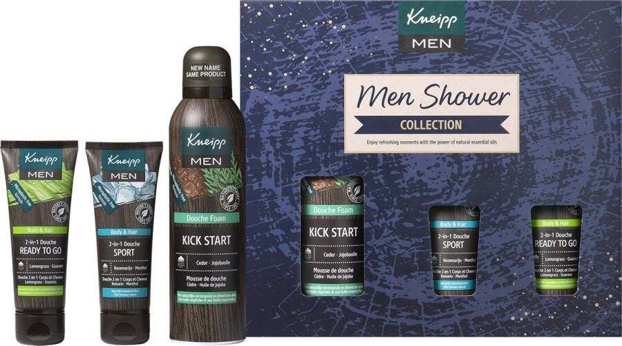 Kneipp Men Geschenkset Shower Collection Douche foam 2-in-1 Douche Shampoo Cadeau Giftset Vegan Inhoud 200 ml + 2 x 75 ml