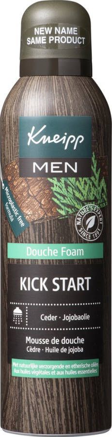 Kneipp Men Kick Start Douche foam Douche schuim Ceder en Jojobaolie Romig schuim Vegan 200 ml