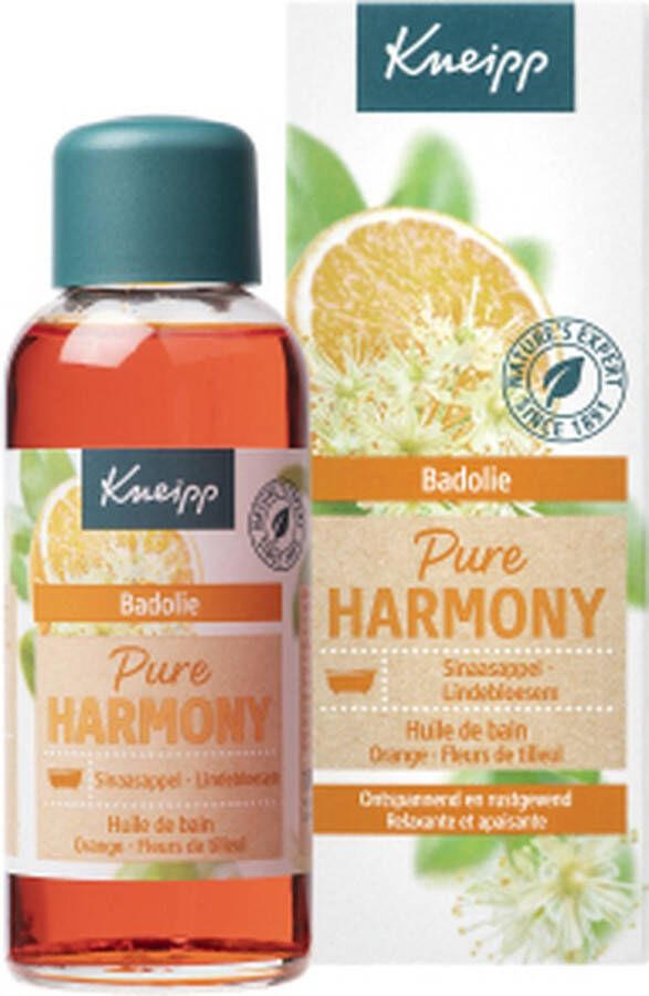 Kneipp Pure Harmony Badolie Oranje lindebloesem Ontspannend en rustgevend bad Zachte kalmerende geur Vegan 1 st 100 ml