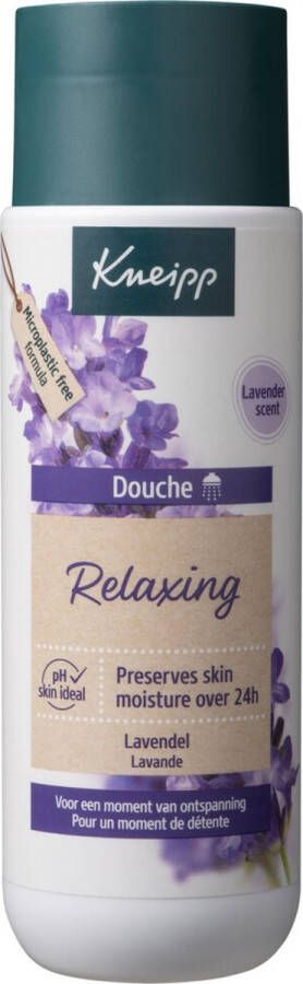 Kneipp Relaxing Douchegel Lavendel In vernieuwde duurzame verpakking! Voordeelverpakking Grootverpakking 6 x 200 ml