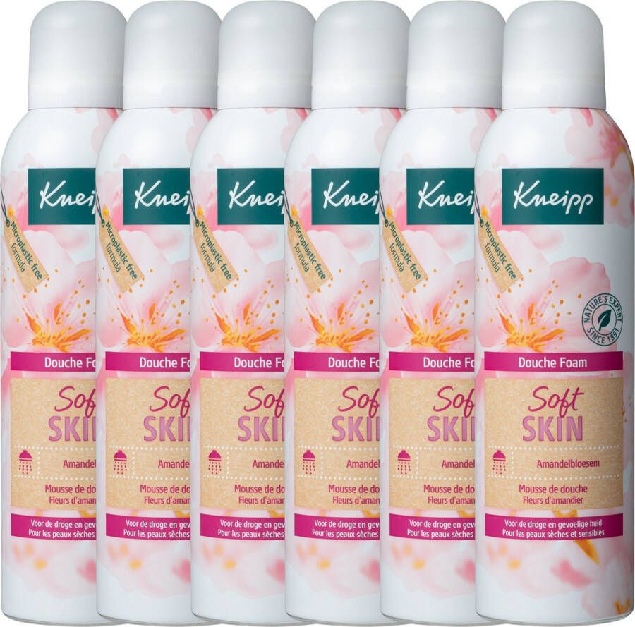 Kneipp Soft Skin Douche Foam Douche schuim Amandelbloesem Zeepvrij Huidneutraal Grootverpakking Voordeelverpakking -6x200 ml