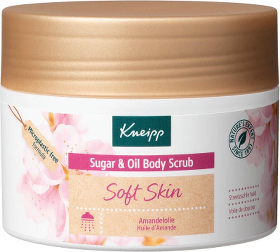 Kneipp Soft Skin Sugar & Oil Body Scrub Amandelbloesem Voor de droge en gevoelige huid Vegan 1 st 200 gr