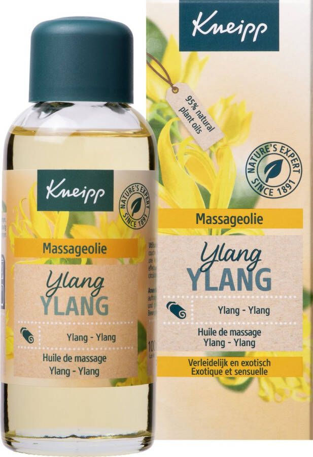 Kneipp Ylang-Ylang Massageolie Met celbeschermende vitamine E Geschikt voor alle huidtypen Vegan Voor een fluweelzachte huid 1 st 100 ml