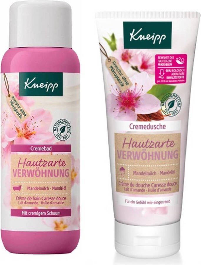 Kneipp Voordeelset Badcrème 400 ml & Douchecrème 200 ml Soft Skin Amandelmelk & Amandelolie Hautzarte Verwöhnung Badschuim & Crèmedouche
