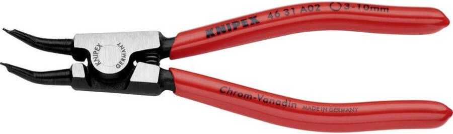 Knipex 46 31 A02 Precisie-borgveertang Geschikt voor borgringen Buitenringen 3-10 mm Puntvorm 45° gebogen