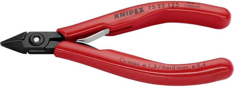 Knipex 75 22 125 Elektronica en fijnmechanica Zijkniptang Met facet 125 mm