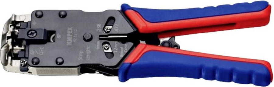 Knipex 97 51 12 97 51 12 D1 Krimptang Modulaire stekkers (western) RJ10 RJ11 RJ12 RJ45