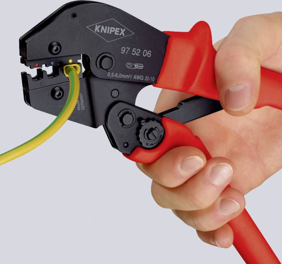 Knipex 97 52 04 Krimptang Ongeïsoleerde open connectoren 0.1 tot 2.5 mm²