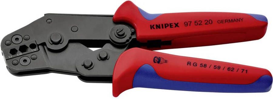 Knipex 97 52 20 Krimptang Coax-connectoren BNC TNC RG58 RG59 RG62 RG71 RG223