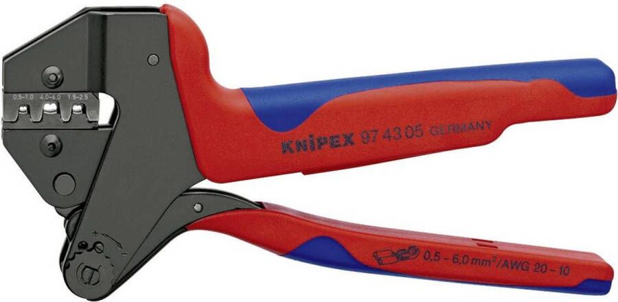 Knipex 97 43 05 Krimptang Ongeïsoleerde open connectoren 0.5 tot 6 mm²