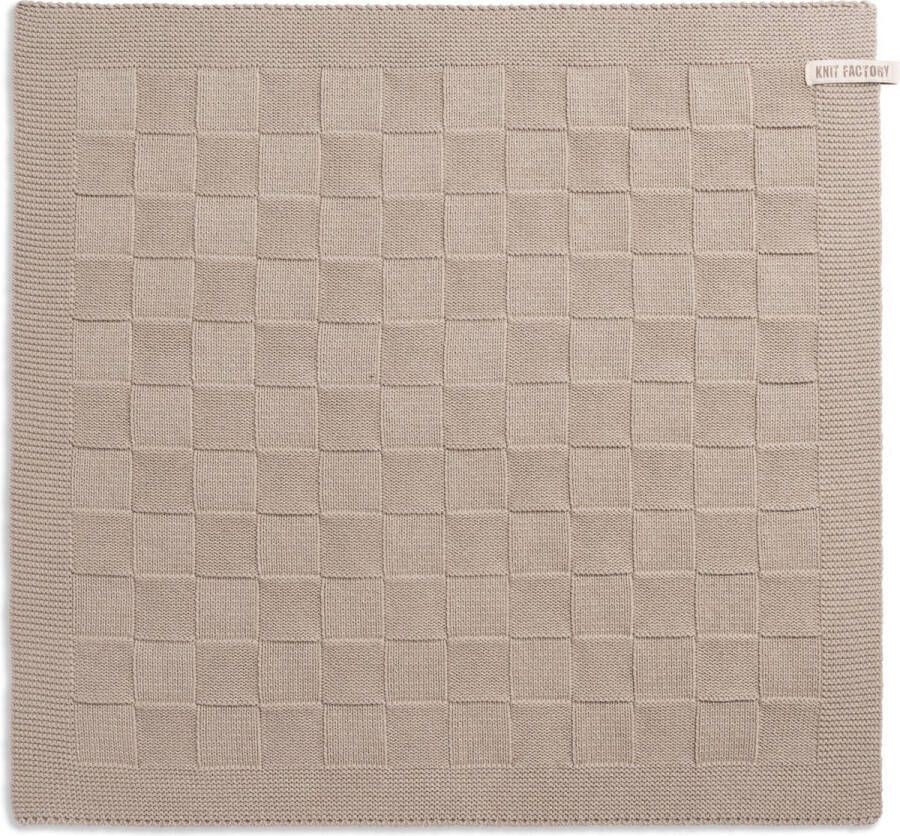 Knit Factory Gebreide Keukendoek Keukenhanddoek Uni Handdoek Vaatdoek Keuken doek Linnen 50x50 cm