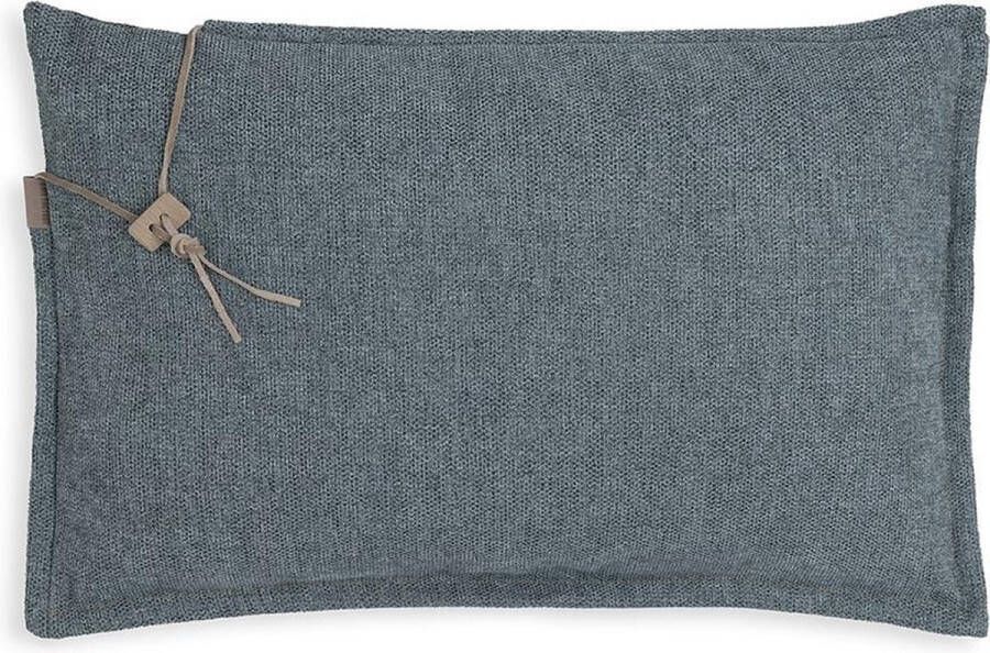 Knit Factory Imre Sierkussen Jeans 60x40 cm Kussenhoes inclusief kussenvulling