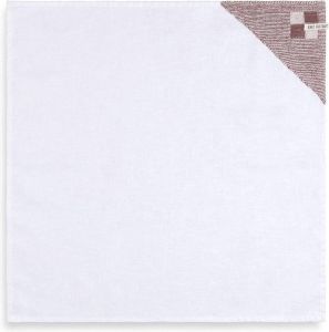 Knit Factory Linnen Theedoek Poleerdoek Keuken Droogdoek Block Ecru Stone Red 65x65 cm