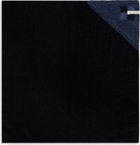 Knit Factory Linnen Theedoek Poleerdoek Keuken Droogdoek Block Zwart Jeans 65x65 cm