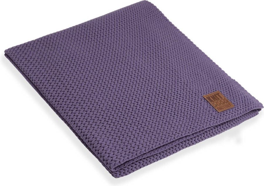 Knit Factory Maxx Gebreid Plaid Woondeken plaid Wollen deken Kleed Violet 160x130 cm