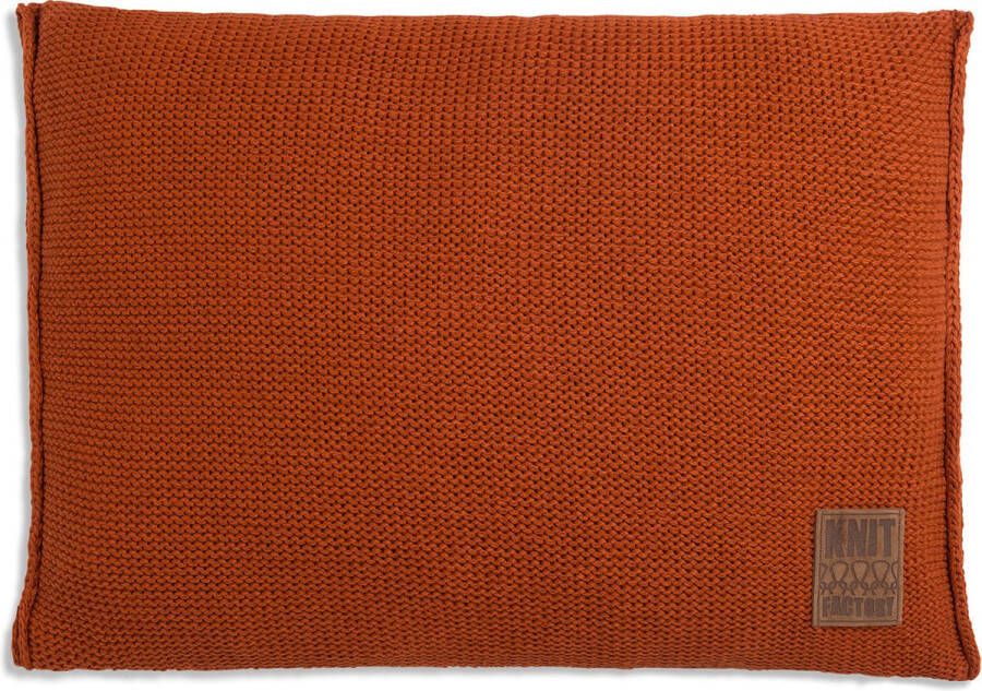Knit Factory Uni Sierkussen Terra 60x40 cm Kussenhoes inclusief kussenvulling