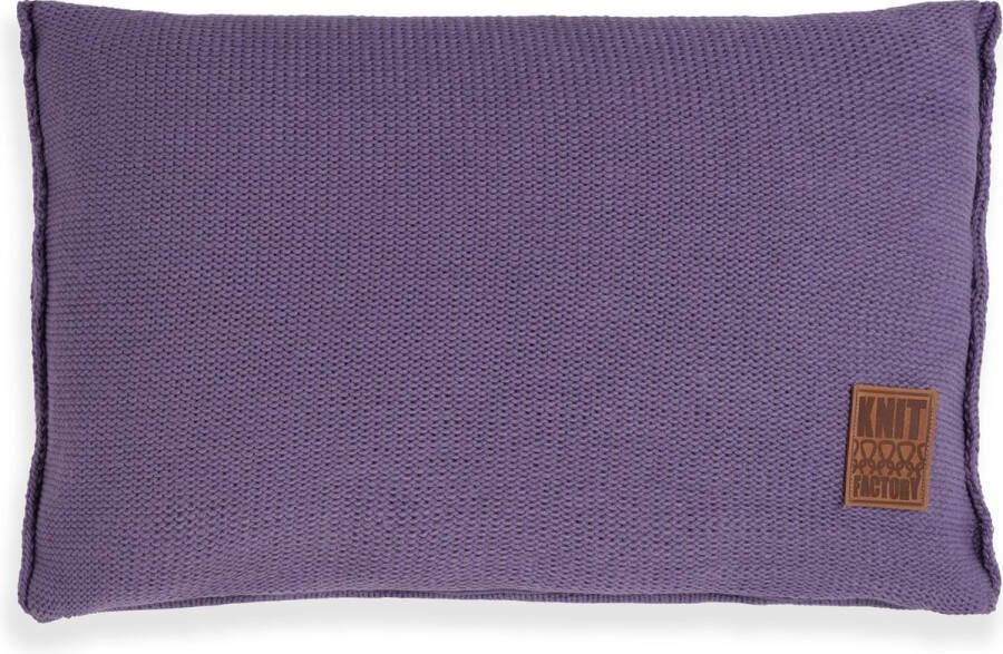 Knit Factory Uni Sierkussen Violet 60x40 cm Kussenhoes inclusief kussenvulling
