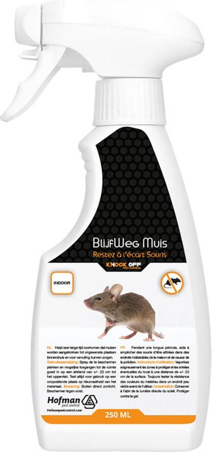 Knock Off BlijfWeg Muizen – Anti-muizenspray – Muizenbestrijding- Onzichtbaar en geurloos – Muizenverjager binnen – Veilig voor mens en dier