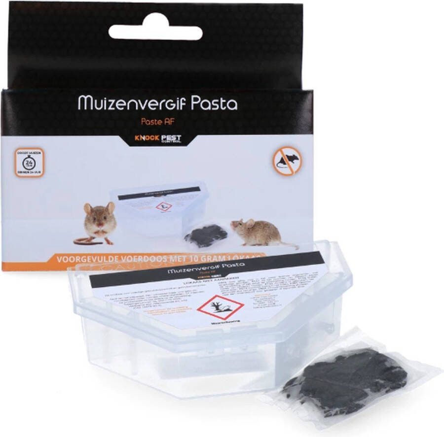 Knock Pest Control Muizenvergif Pasta Lokaas Lokmiddel Ongediertebestrijding Voor Muizen en Ratten Veilig in Woningen 10 gram