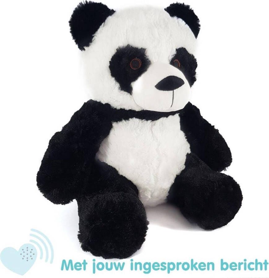 Message in a Cuddle Knuffel met jouw ingesproken bericht Panda knuffel 45cm Inclusief Voice Recorder Cadeau: Valentijn – Moederdag – Vaderdag – Jubileum Kraamcadeau Knuffel met geluid met jouw eigen stem Knuffel Boodschap –