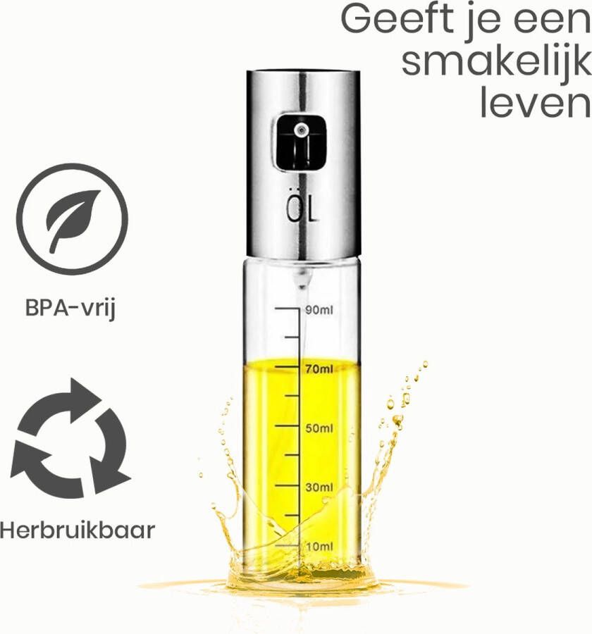 Knutz Rvs Olijfolie Sprayer Navulbaar – Olieverstuiver – Oliefles – Keukenspray – Cooking Spray Azijn Spray-BBQ Spray