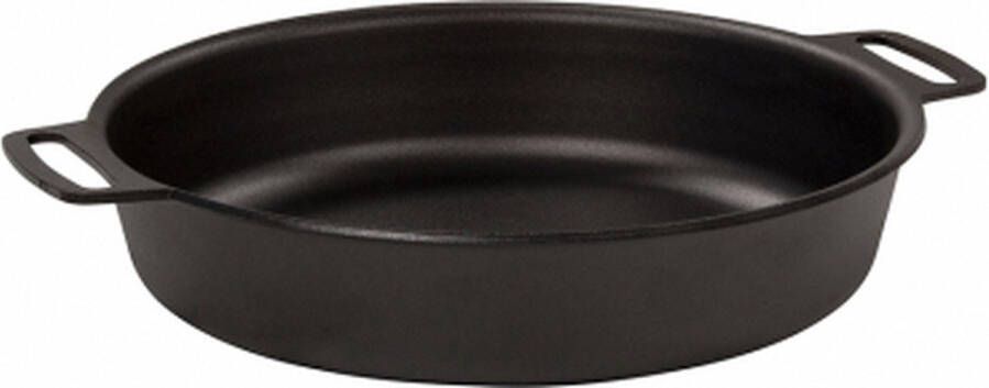 Kockums Braadpan Taartvorm ø 24 cm Stalen Pan Dubbele Handgreep Ingebrand Koolstofstaal Bakpan BBQ Skillet