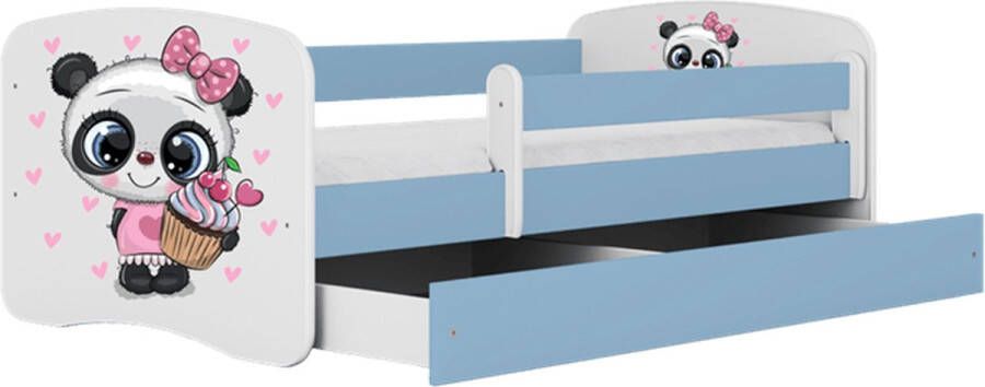 Kocot Kids Bed babydreams blauw panda met lade met matras 180 80 Kinderbed Blauw