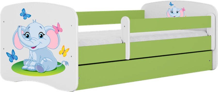 Kocot Kids Bed babydreams groen babyolifant zonder lade met matras 180 80 Kinderbed Groen