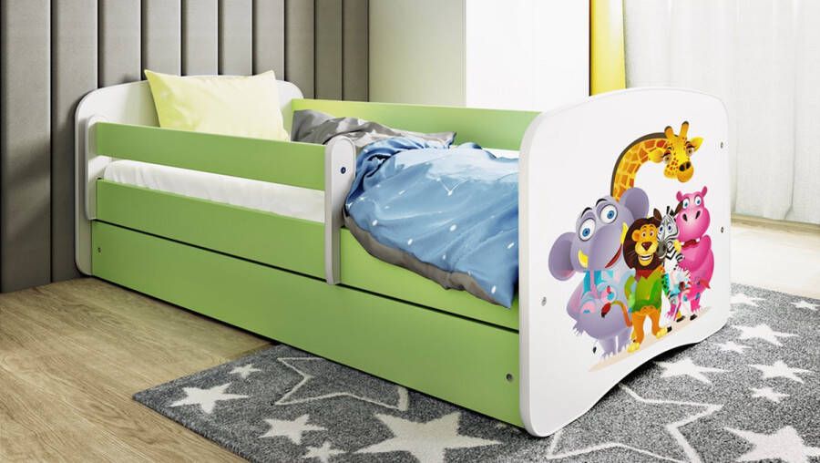 Kocot Kids Bed babydreams groen brandweer met lade met matras 180 80 Kinderbed Groen