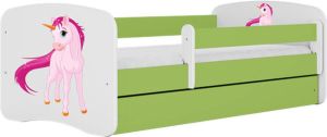 Kocot Kids Bed babydreams groen eenhoorn zonder lade met matras 140 70 Kinderbed Groen